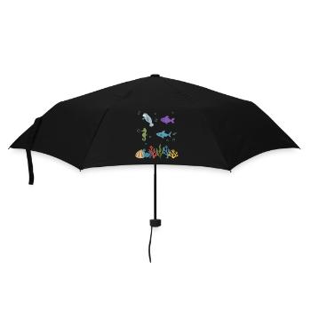 Seekuh Unterwasser Kinder Fisch Seepferdchen - Regenschirm (klein) - Schwarz - Vorne