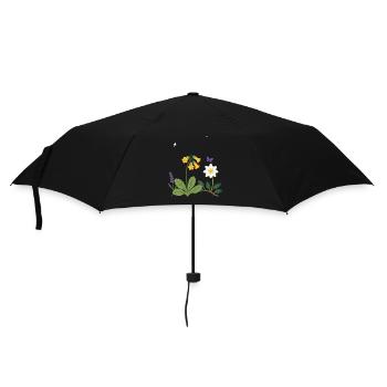 Blumen botanisch Pflanzenwelt Geschenkidee Design - Regenschirm (klein) - Schwarz - Vorne