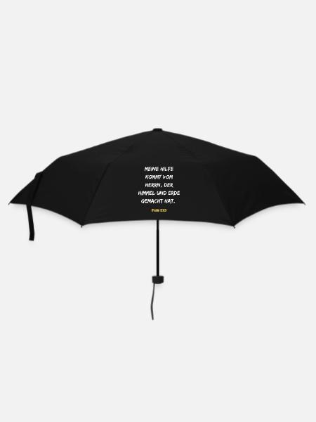 Meine Hilfe Kommt Vom Herrn - Regenschirm (klein) - Schwarz
