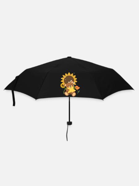 Teddy Blumen Kinder Stern - Regenschirm (klein) - Schwarz