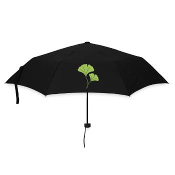 Ginkgo Pflanze Illustration Geschenkidee - Regenschirm (klein) - Schwarz - Vorne