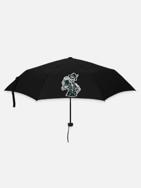 Bayerisches Skelett - Regenschirm (klein) - Schwarz