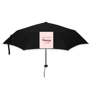 Montag Liebe - Regenschirm (klein) - Schwarz - Vorne