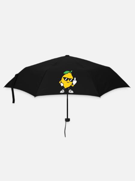 Zitronenrebell mit Sonnenbrille - Regenschirm (klein) - Schwarz