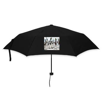 Robot jazz band by riccardo maffioli - Umbrella (small) - black - Front