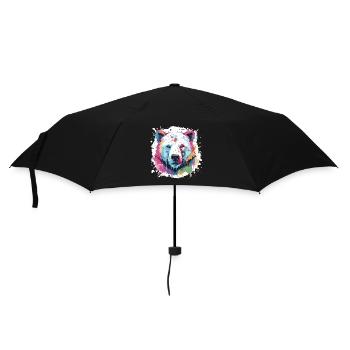 Polar Bear Animal Pop Art Head Polar Bear - Umbrella (small) - black - Front
