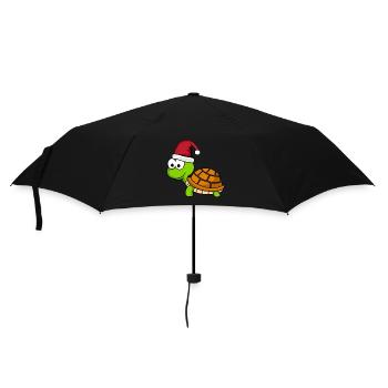 Tortue Bande Dessinée Noël - Parapluie standard - noir - Devant