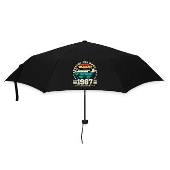 Janvier 1987. Cadeau d'anniversaire janvier 1987. - Parapluie standard - noir - Devant
