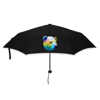 Colorful Polygon Bear - Umbrella (small) - black - Front