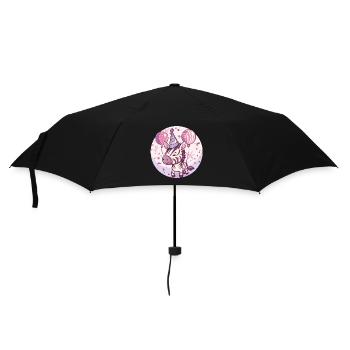Zebra Geburtstag Comic - Regenschirm (klein) - Schwarz - Vorne