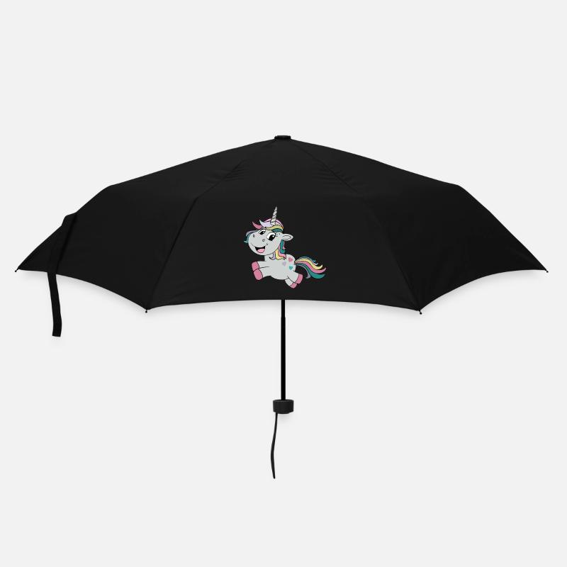 Einhorn - Regenschirm (klein) - Schwarz
