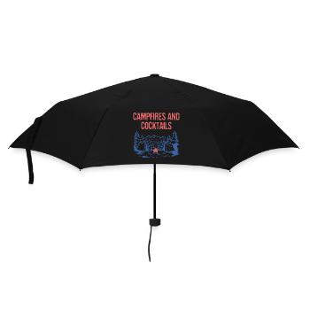 Feux de camp et cocktails Camping Party Camper - Parapluie standard - noir - Devant