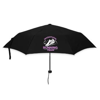 marathon running team - Regenschirm (klein) - Schwarz - Vorne