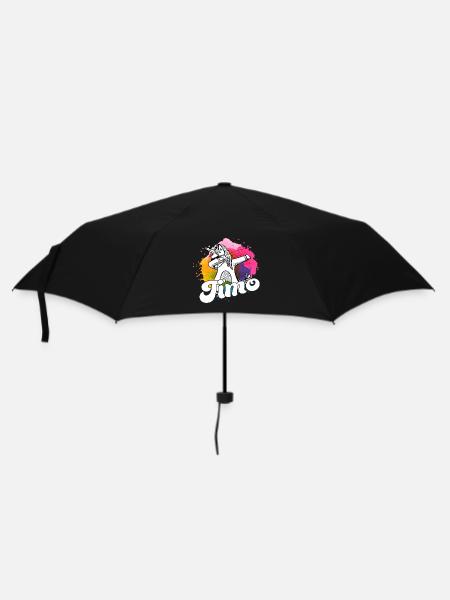 TIMO - Schöner Jungen Name mit Coolem Einhorn - Regenschirm (klein) - Schwarz