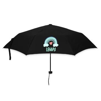 Lenny Name Rainbow Baby - Umbrella (small) - black - Front