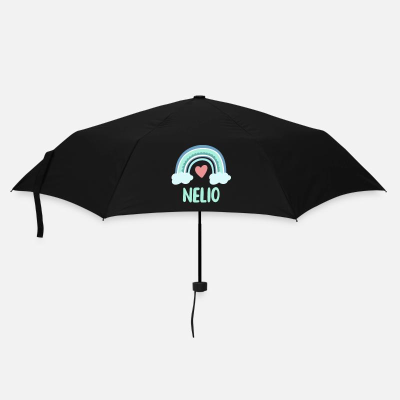 Nelio Name Regenbogen Baby - Regenschirm (klein) - Schwarz