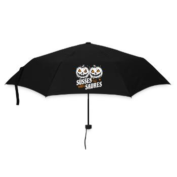 Halloween Zwillinge - Süßes oder Saures - Regenschirm (klein) - Schwarz - Vorne