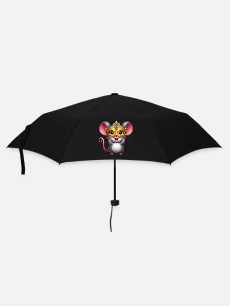 Mardi Gras Maus Ratte Maske Fasching - Regenschirm (klein) - Schwarz
