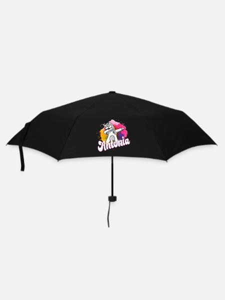 Beautiful name with dabbing unicorn - ANTONIA - Umbrella (small) - black