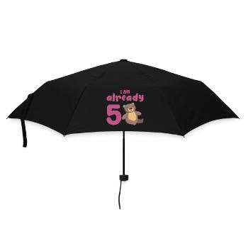 I am already 5 years old 5th birthday - Umbrella (small) - black - Front