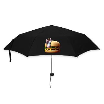 Einhorn Cheeseburger - Regenschirm (klein) - Schwarz - Vorne