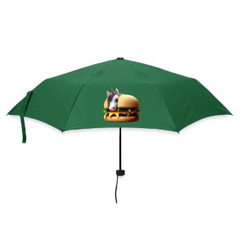 Einhorn Cheeseburger - Regenschirm (klein) - Flaschengrün - Vorne