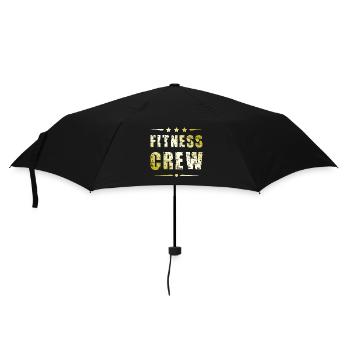 Fitness Crew - Regenschirm (klein) - Schwarz - Vorne
