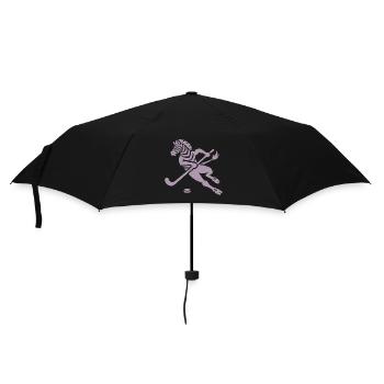 Minimalistisches Zebra Eishockey Silhouette - Regenschirm (klein) - Schwarz - Vorne