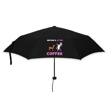 Before Coffee After Coffee - Regenschirm (klein) - Schwarz - Vorne
