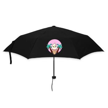 Crème glacée molle sous les palmiers au coucher du soleil - Parapluie standard - noir - Devant