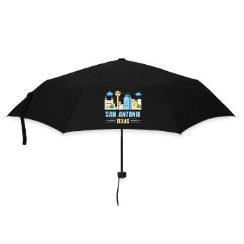 San Antonio colorful skyline design for proud San - Umbrella (small) - black - Front