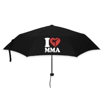 I Love MMA - Herz - Hobby - Regenschirm (klein) - Schwarz - Vorne