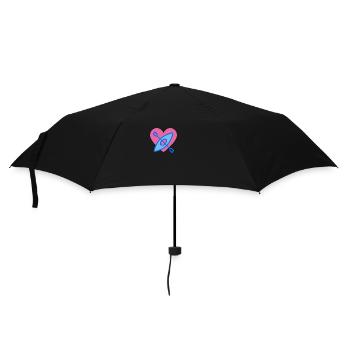 Herz Kanu Liebe - Regenschirm (klein) - Schwarz - Vorne