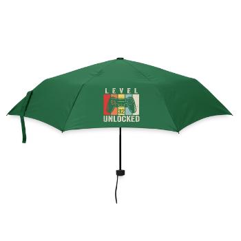 Level 32 Unlocked 32 Jahre Geburtstag Geschenk - Regenschirm (klein) - Flaschengrün - Vorne