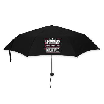 Feuerwehr Feuerwehrfrau - Regenschirm (klein) - Schwarz - Vorne