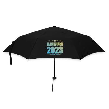 Hamburg 2023 - Regenschirm (klein) - Schwarz - Vorne