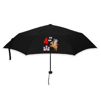 Kreuzritter Tempelritter Krieger 4. Geburtstag - Regenschirm (klein) - Schwarz - Vorne