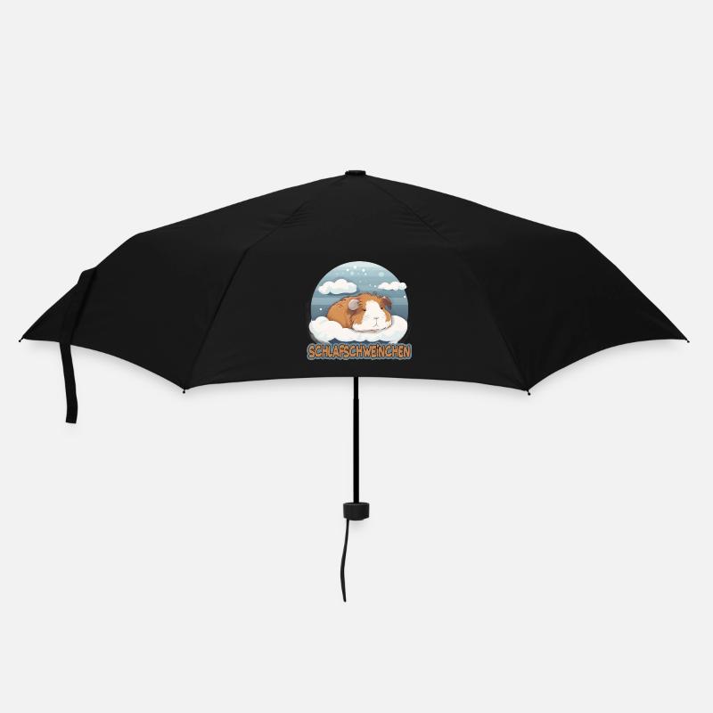 Meerschweinchen Schlafschweinchen - Regenschirm (klein) - Schwarz