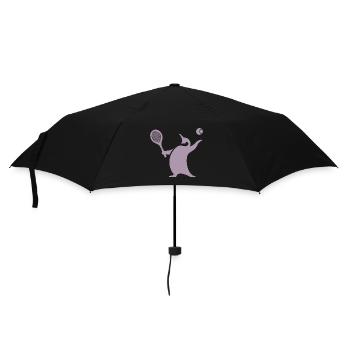Pinguin Tennisspieler Silhouette Minimalistisch - Regenschirm (klein) - Schwarz - Vorne
