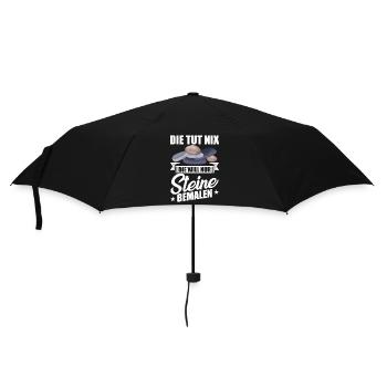Die tut nix die will nur Steine bemalen steine - Regenschirm (klein) - Schwarz - Vorne