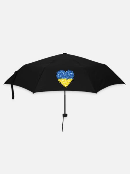 Ukraine Flagge Herz Abstract - Regenschirm (klein) - Schwarz