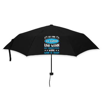 Polizei Polizist Polizisten Polizeibeamter - Regenschirm (klein) - Schwarz - Vorne