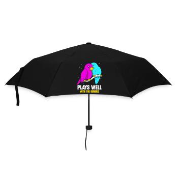 Plays well with the budgies - Regenschirm (klein) - Schwarz - Vorne
