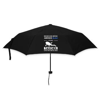 Morgens Müde Abends Blau Taucher - Regenschirm (klein) - Schwarz - Vorne