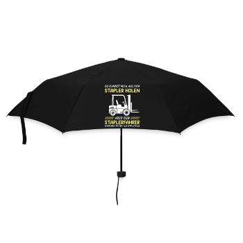 Lagerarbeiter Logistiker Stapler Staplerfahrer - Regenschirm (klein) - Schwarz - Vorne