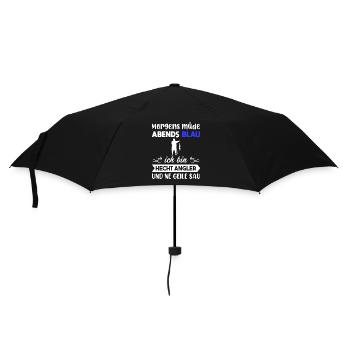 Morgens Müde Abends Blau Hecht Angler - Regenschirm (klein) - Schwarz - Vorne