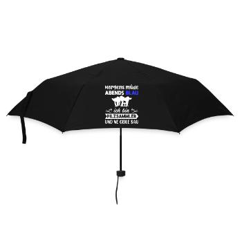 Morgens Müde Abends Blau Pilzsammler - Regenschirm (klein) - Schwarz - Vorne