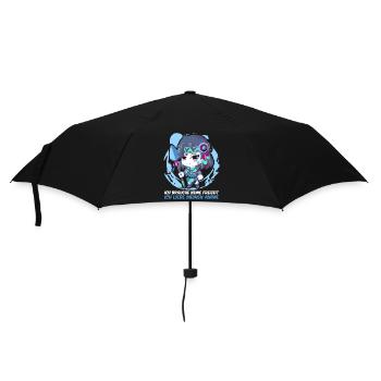 Ich brauche keine Freizeit Ich liebe meinen Anime - Regenschirm (klein) - Schwarz - Vorne