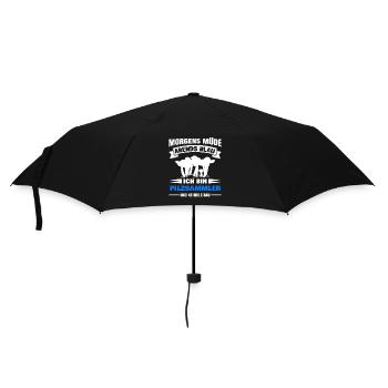Morgens Müde Abends Blau Pilzsammler - Regenschirm (klein) - Schwarz - Vorne