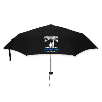 Morgens Müde Abends Blau Altenpfleger - Regenschirm (klein) - Schwarz - Vorne